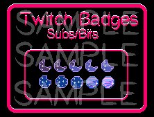 Moon Potion Pixel Twitch Sub Badges | Moon Potion Bit Badges | Premade badges for Twitch streams product image (1)