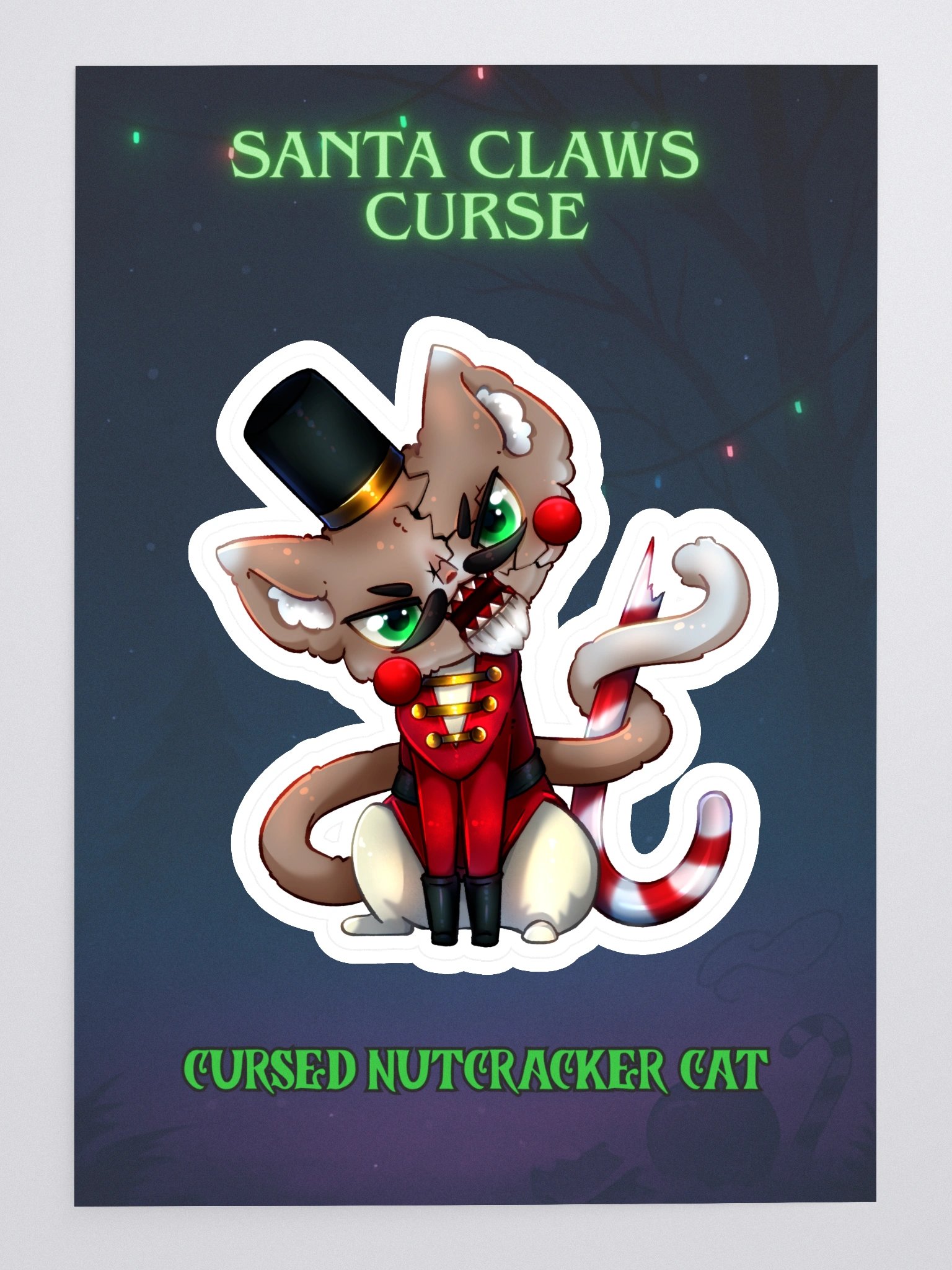 Santa Claws Curse | Cursed Nutcracker Cat Sticker product image (3)