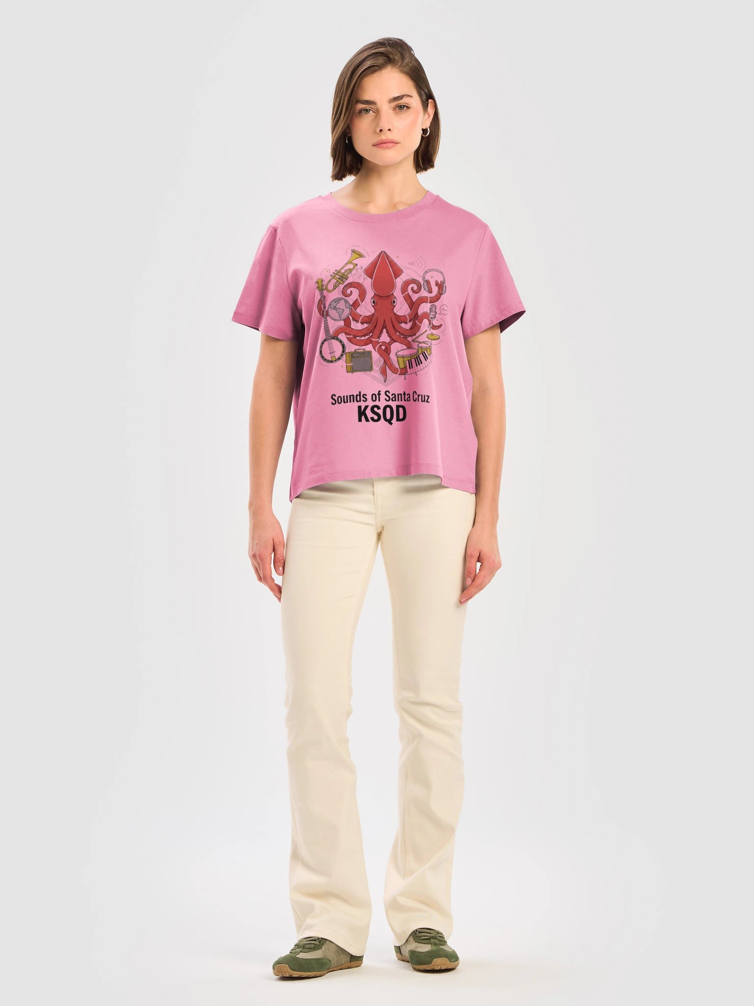 KSQD “Sounds of Santa Cruz” Organic Ribbed Neck T-Shirt product image (2)