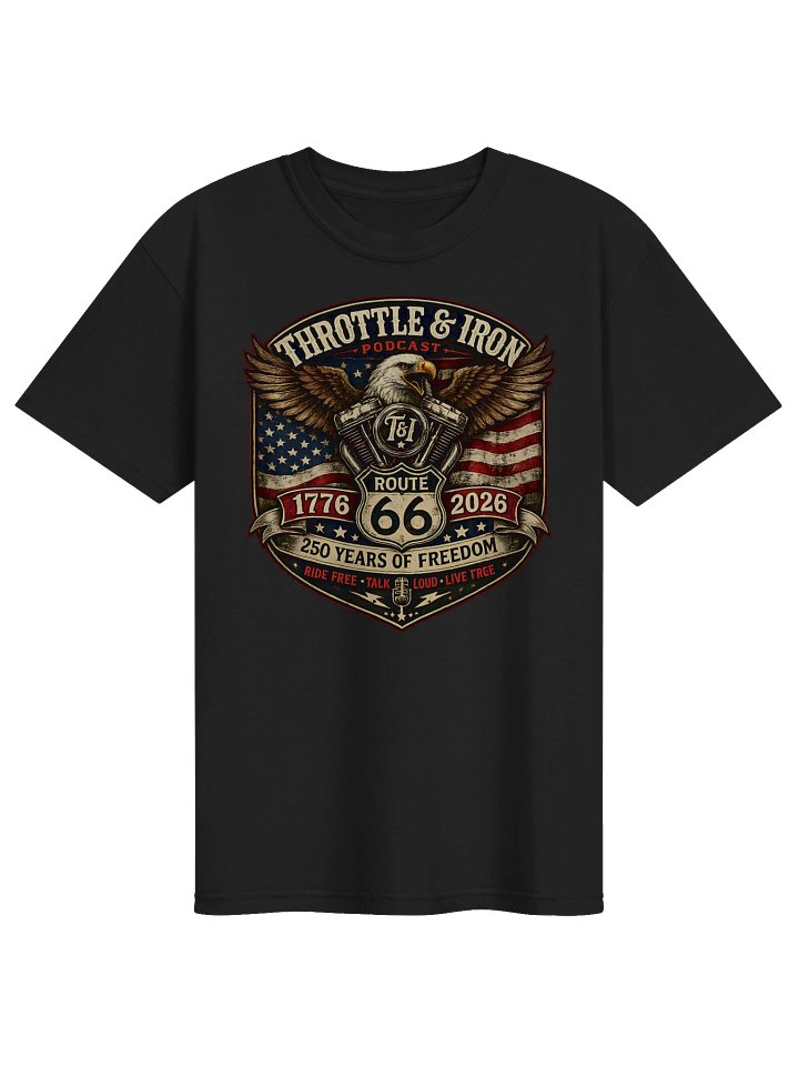 Throttle & Iron Route 66 Freedom Tour 2026 Heavyweight Tee (Front Large) product image (1)