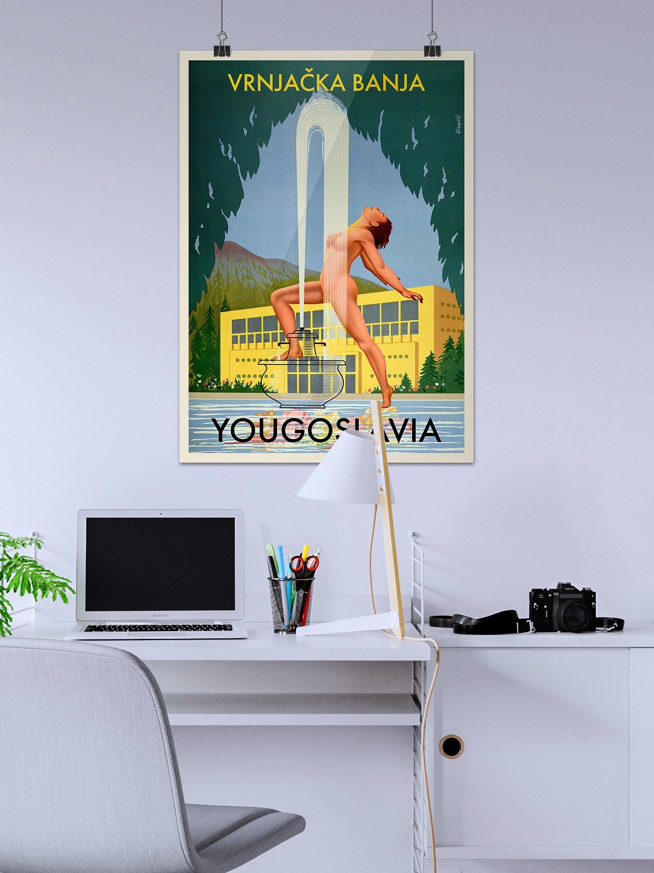 Yugoslavia, Vrnjačka Banja, 1950s — retro vintage travel poster, retro travel art, retro travel wall art, art deco poster, art deco product image (2)