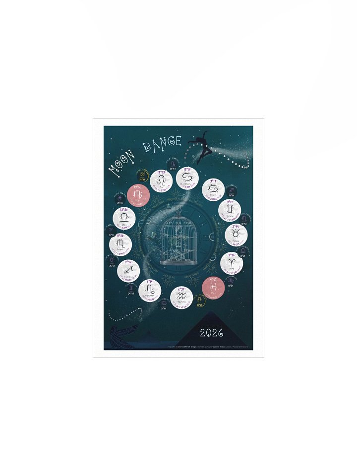 MOONTHS of 2026 Calendar-Poster I London - Auckland time product image (1)