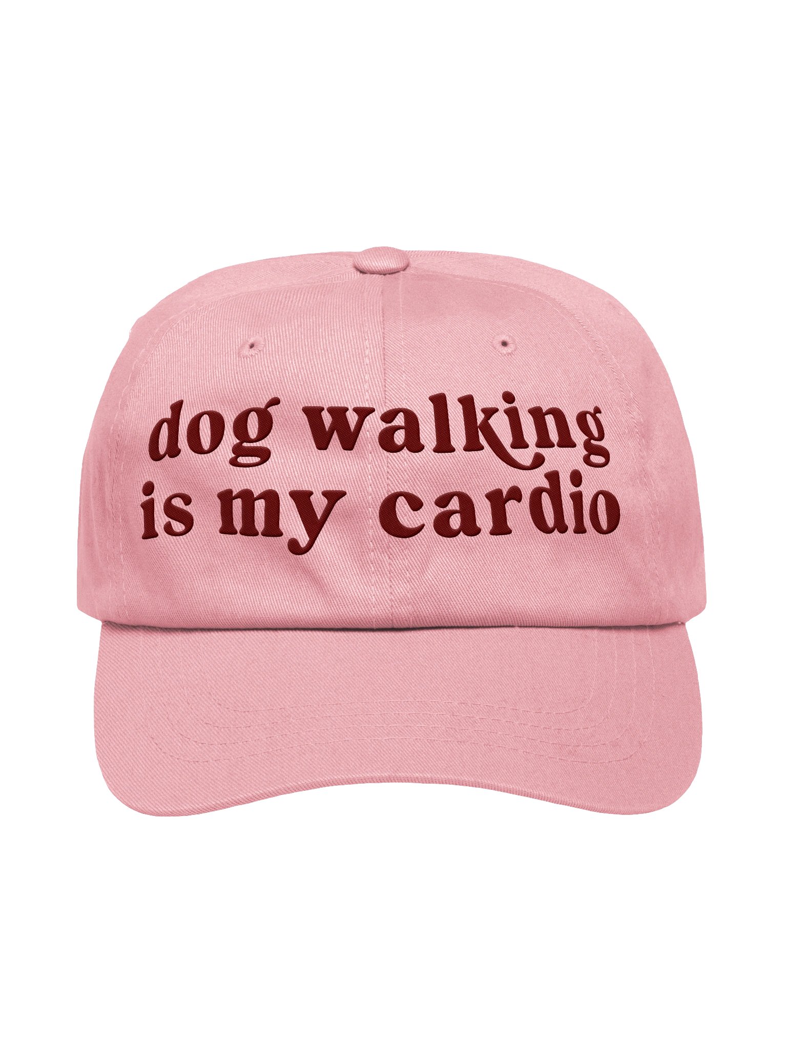 Dog Walking Is My Cardio Classic Dad Hat(Embroidered, Maroon Text) product image (9)