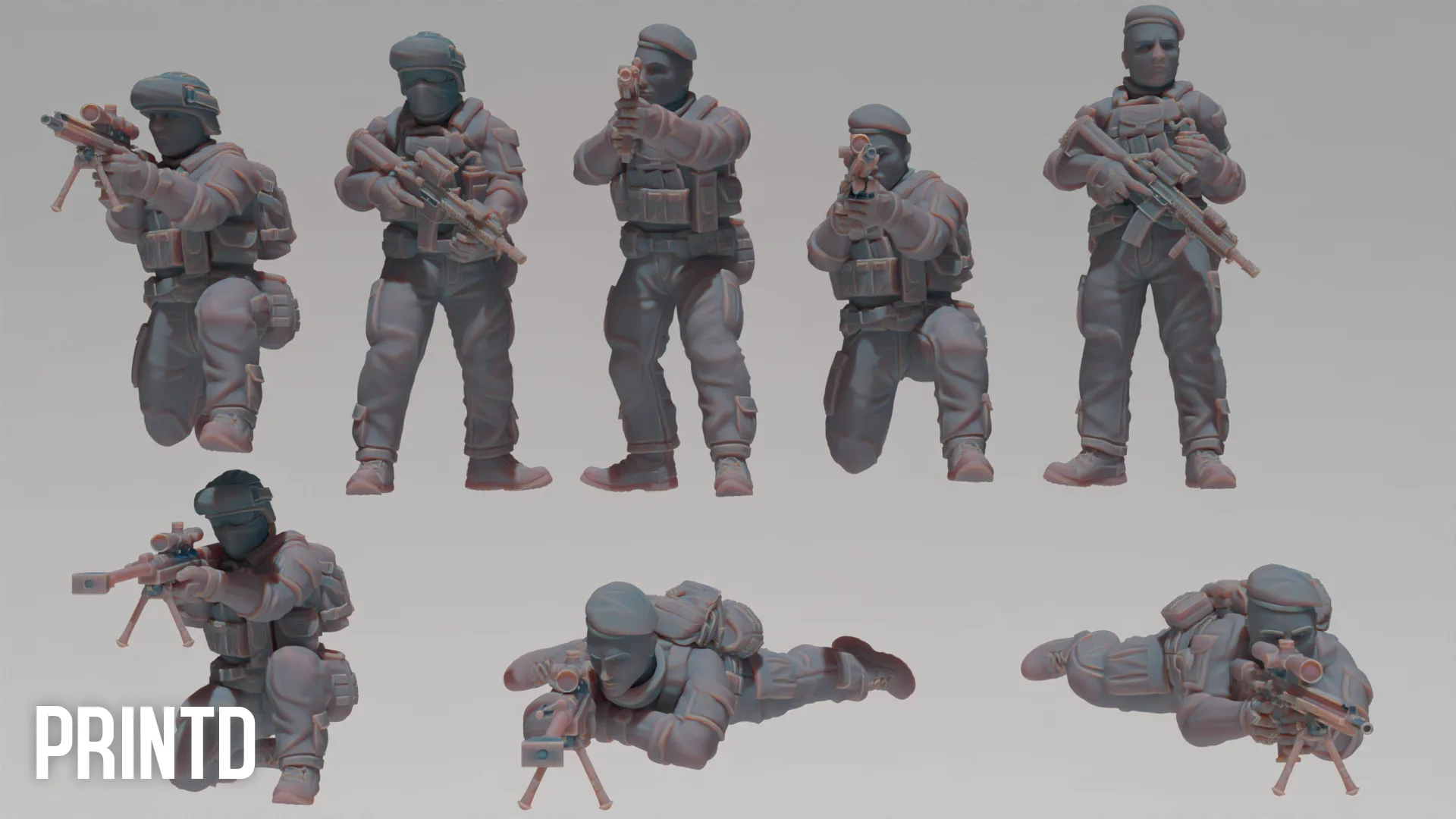 French Army Soliders Team - Modern Warfare Wargame Hobby Resin Scale Models product image (3)
