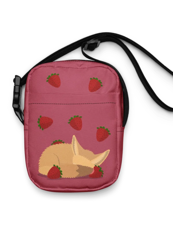 Sleepy Fennec Strawberry Crossbody Bag product image (2)