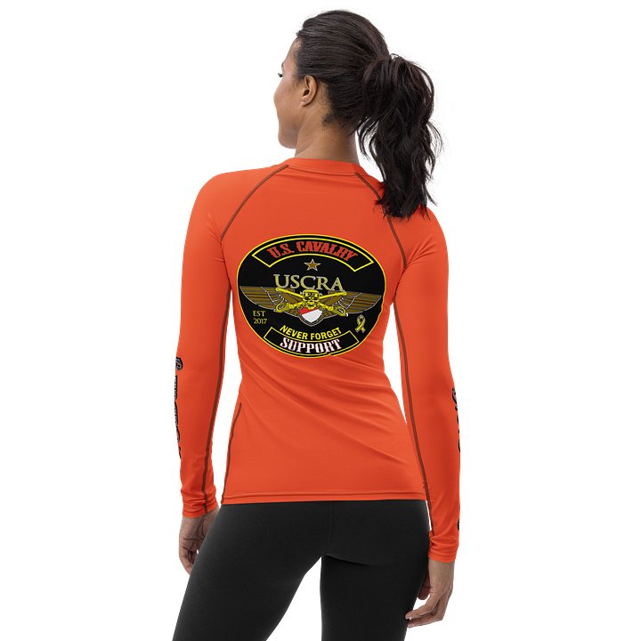 Women's USCRA Long Sleeve SUPPORT "Rash Guard"Tee Safety Orange product image (2)