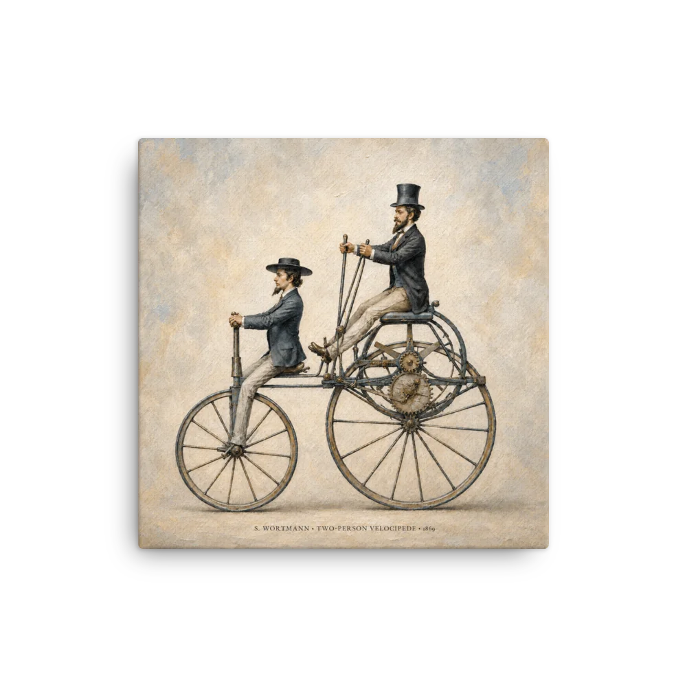S. Wortmann Two-Person Velocipede, 1869 – Victorian Invention Canvas Art product image (2)