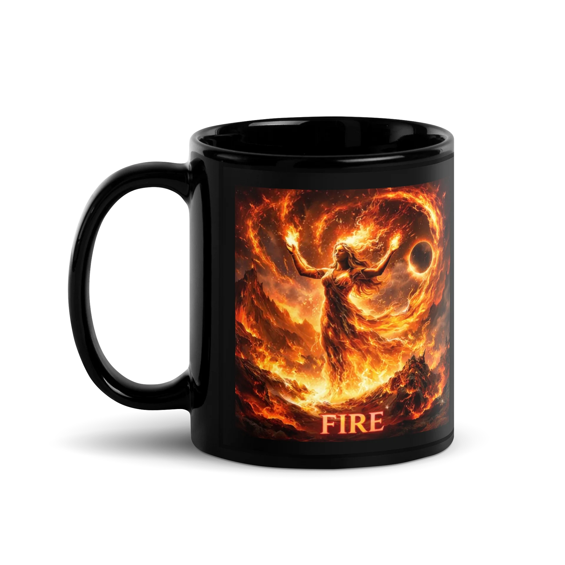 Ethereal Fire Element Black Glossy Mug product image (1)