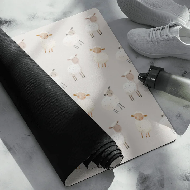 Sheep Pattern Yoga Mat by Treasure Pie product image (2)