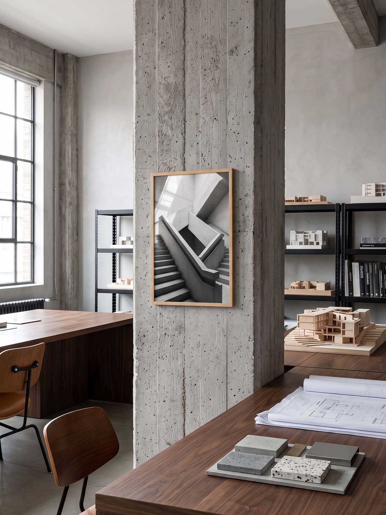 Monochrome Stair - Brutalist Architectural Photography Wall Art product image (49)