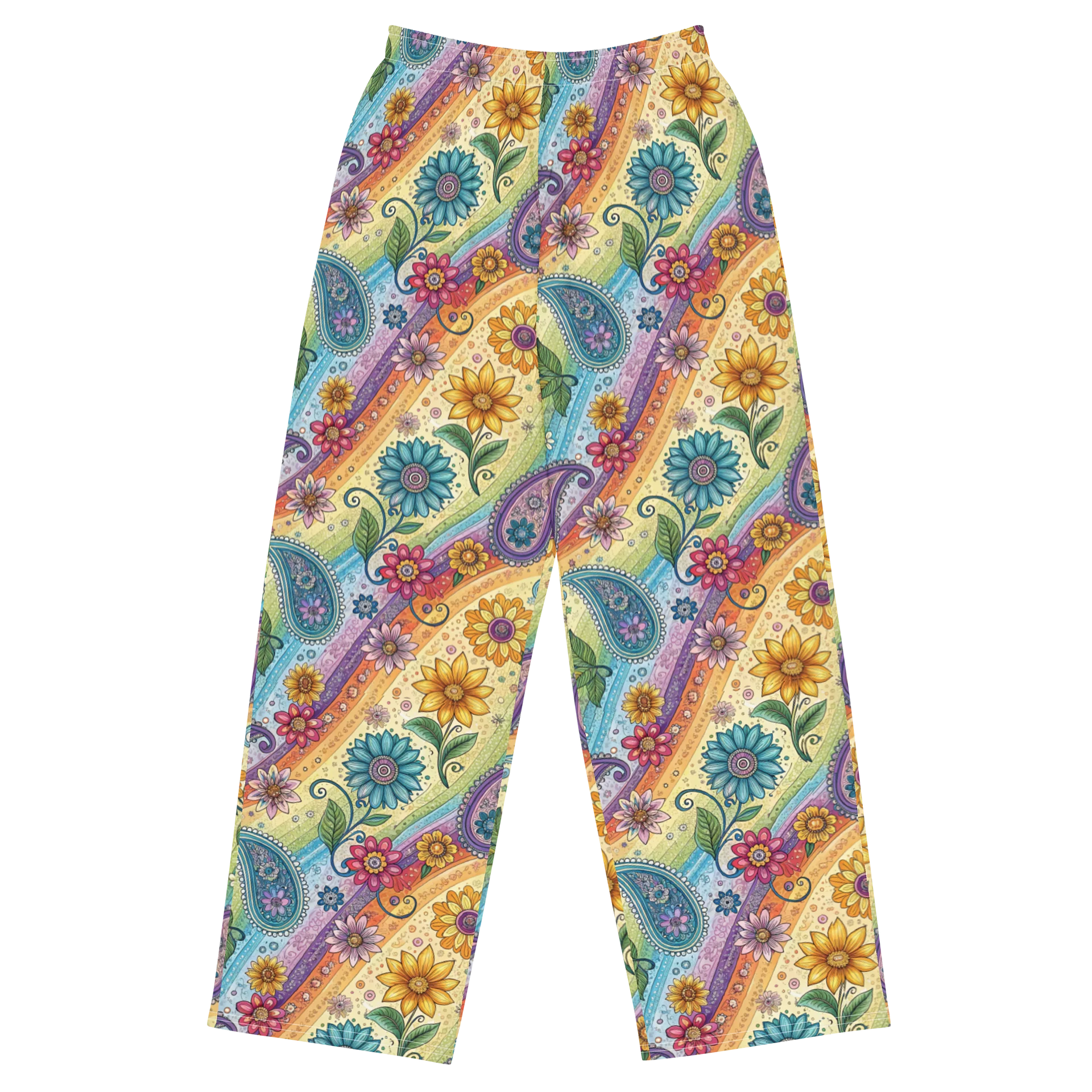Sunny Paisley Flower Wide-Leg Pants product image (1)