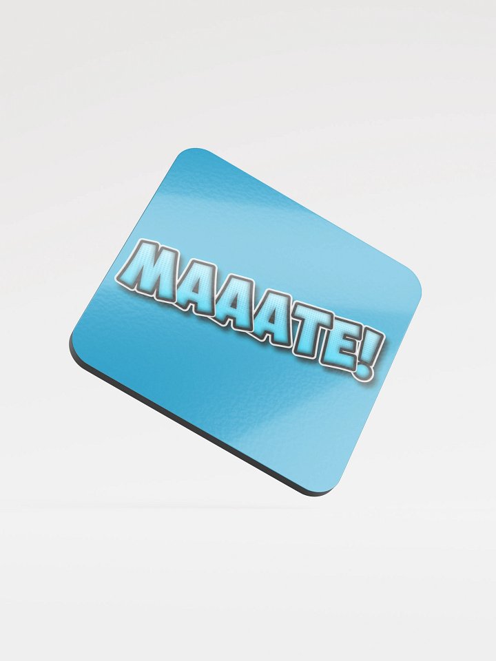 Funky 'MAAATE!' Glossed Cork Coaster product image (1)