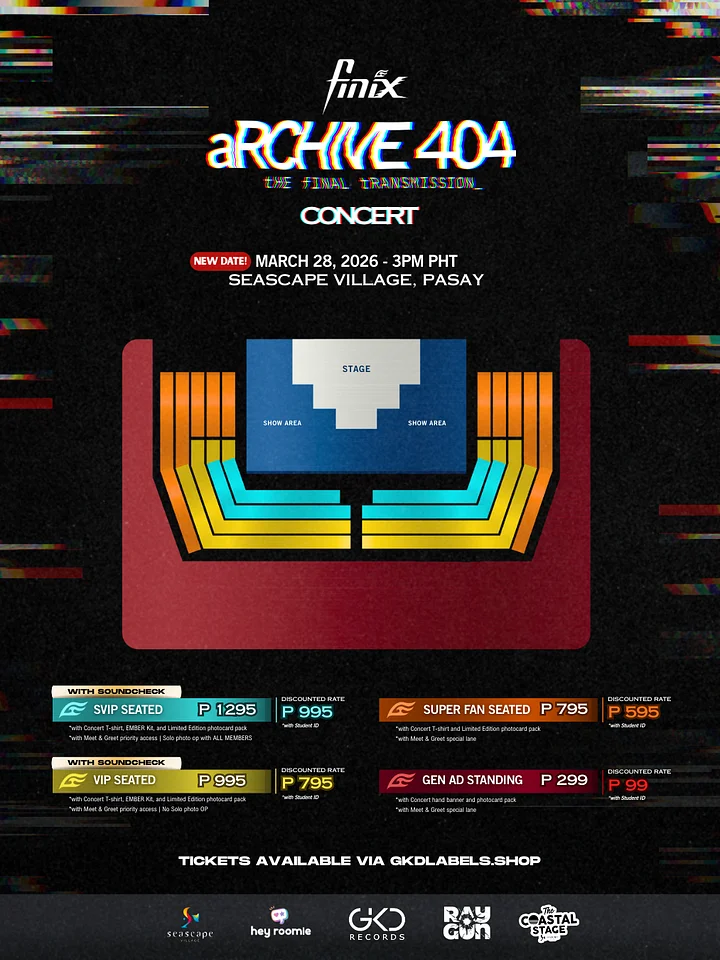 LIMITED FREE GEN AD TICKET aRCHIVE 404 Concert Packages product image (2)