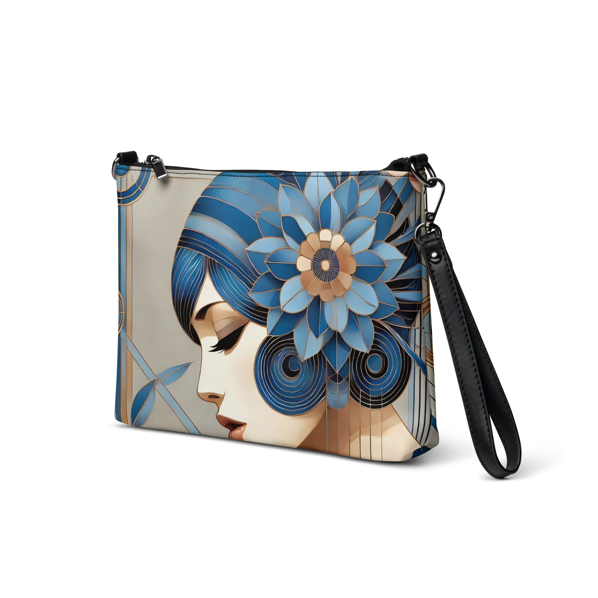Art Deco Blue Floral Crossbody Bag product image (5)