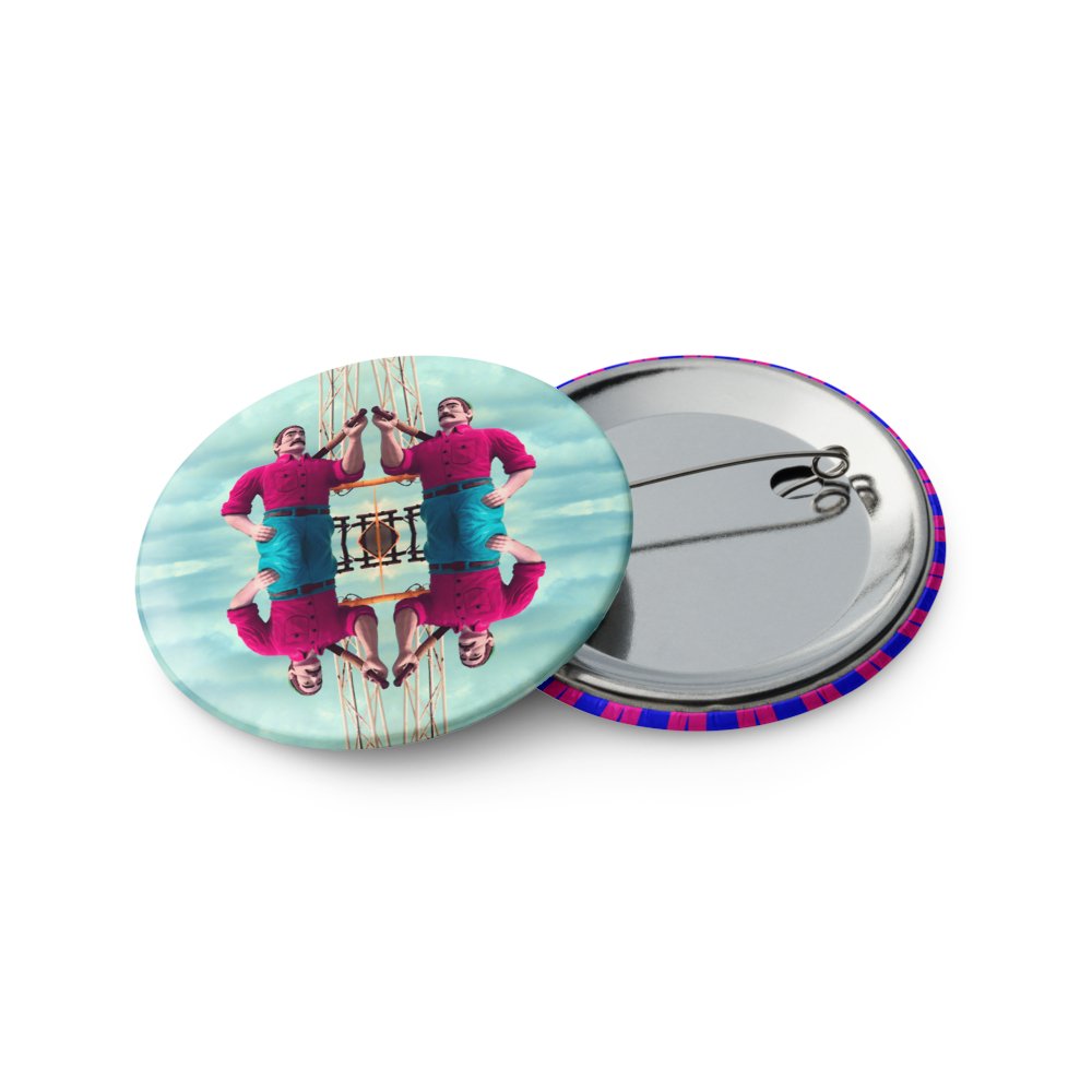 Strange Seashore Stars Spirals Set of 5 Pins, Cotton Candy Color Pink Blue Beach Pin Buttons product image (3)