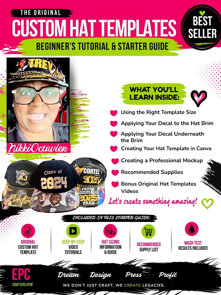 Members: Custom Hat Templates Beginner's Tutorials and Starter Guide - Flipbook product image (1)