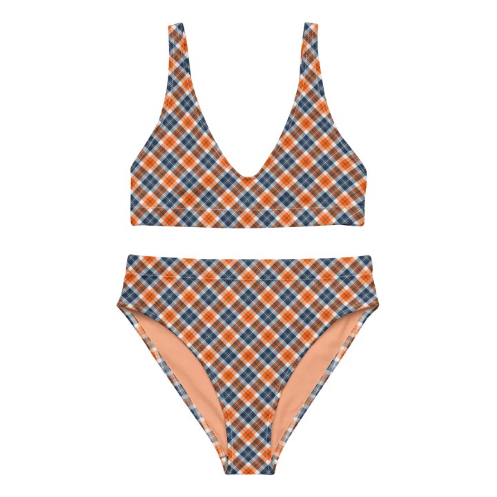 Orange and Blue Sporty Plaid Bikini product image (2)