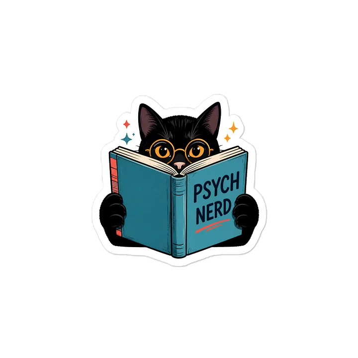 PSYCH NERD READING CAT | PSYCHOLOGY VINYL STICKER product image (2)