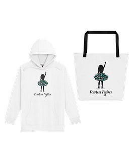 Ovarian Cancer - Fearless Fighter Unisex Hoodie & Tote Bag