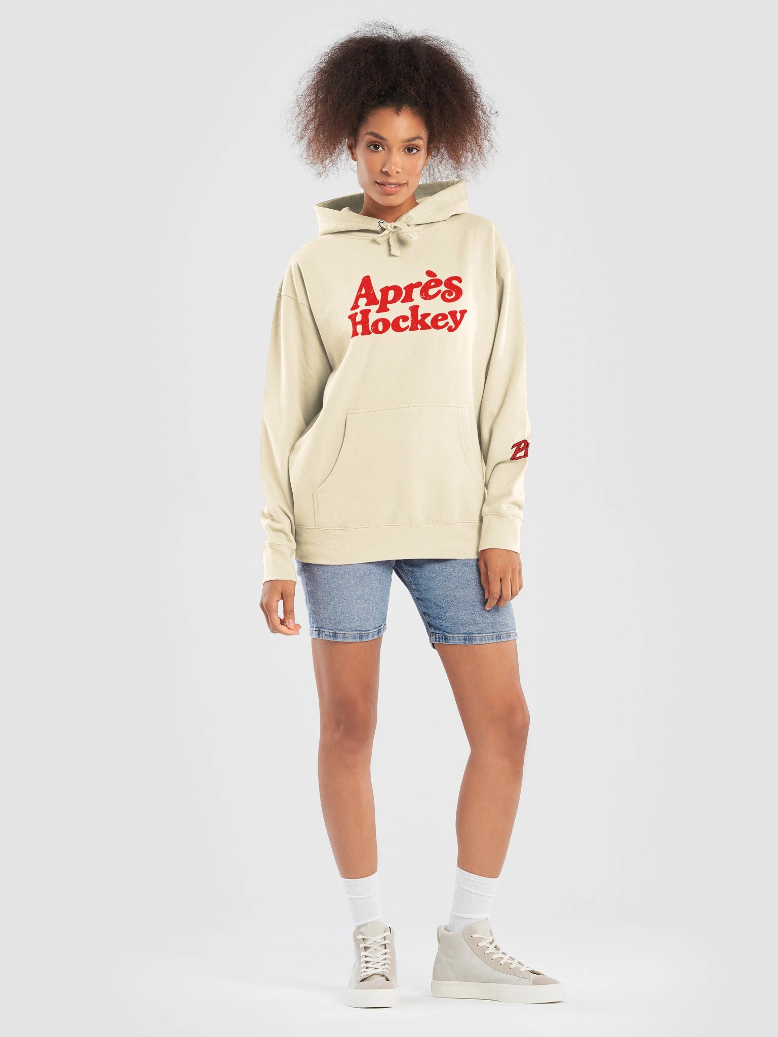 Pioneers Après Hockey Premium Hoodie — Bone product image (7)
