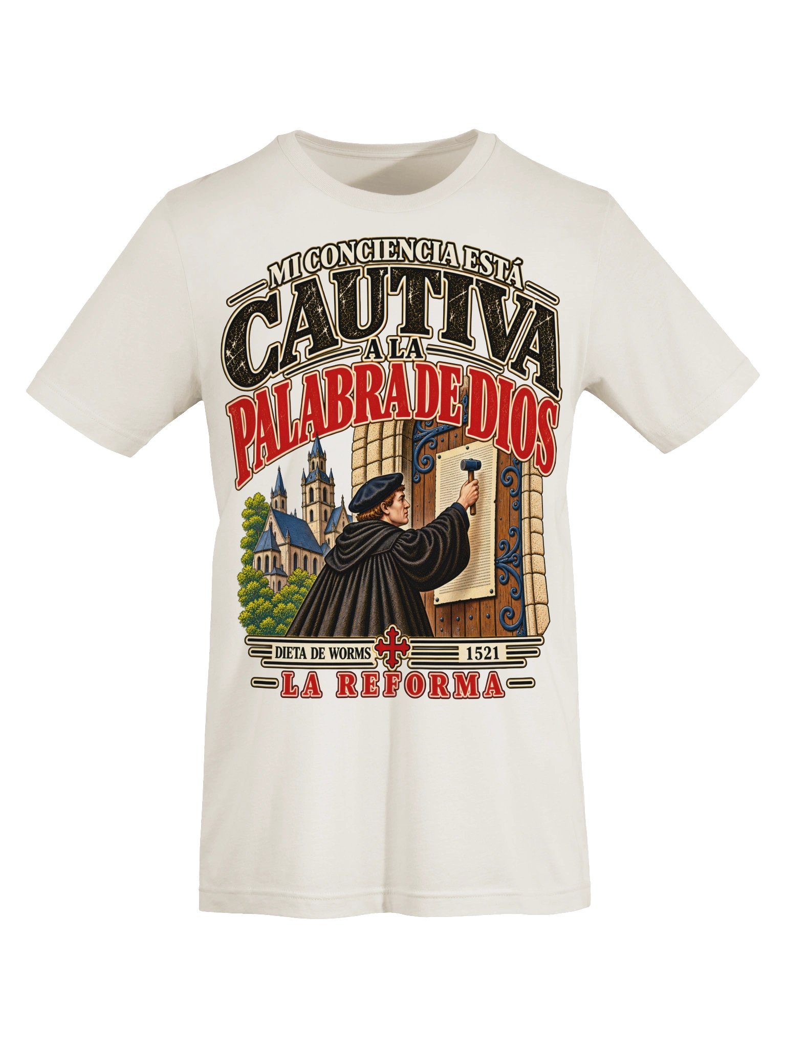 Aquí Me Mantengo — Cautiva a la Palabra de Dios | Camiseta de la Reforma product image (26)