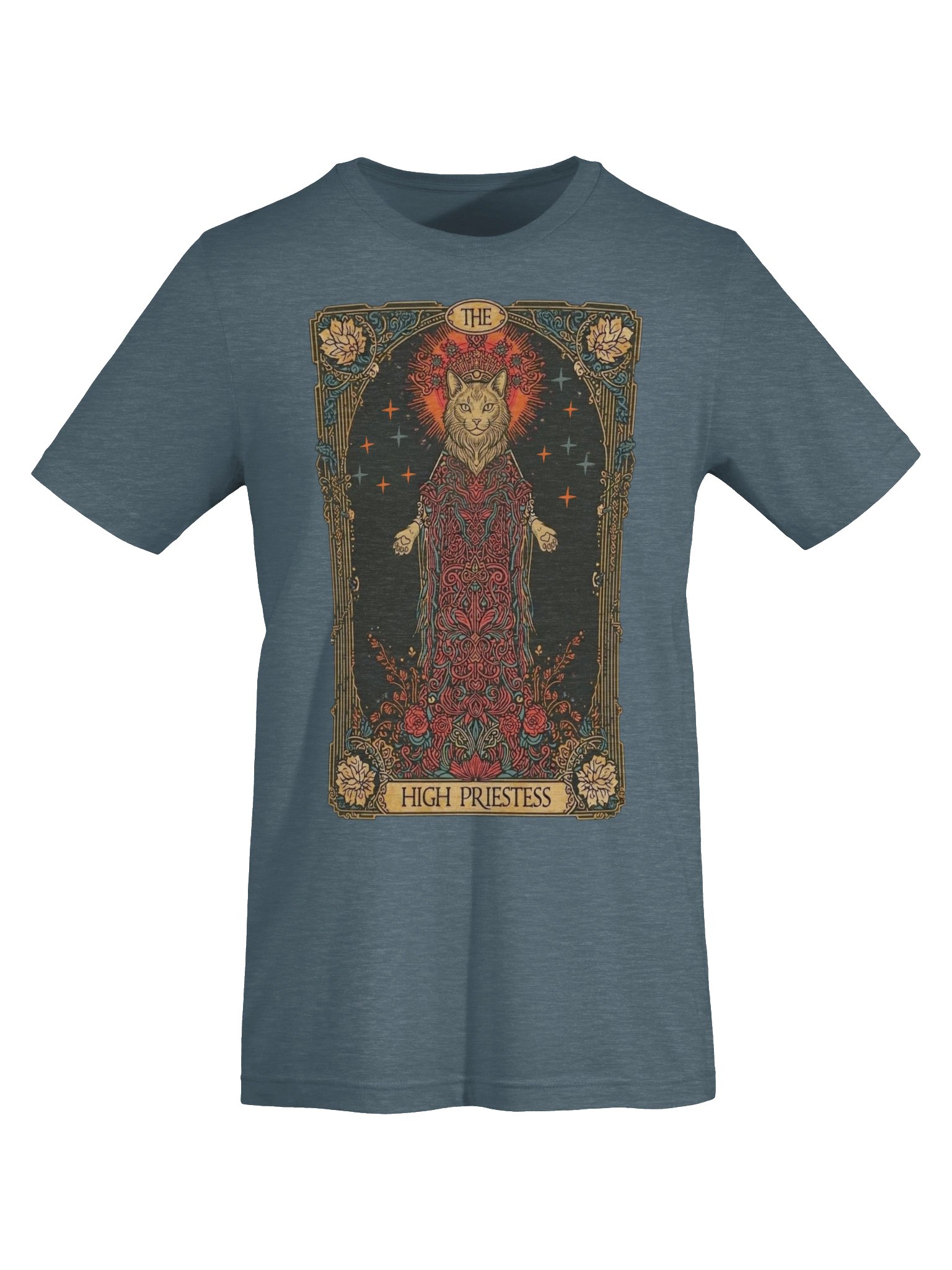 High Priestess Cat Shirt, Mystical Tarot Card Tee product image (6)
