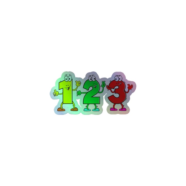 123 NUMBER CARTOON CHARACTER HOLOGRAPHIC STICKER product image (1)