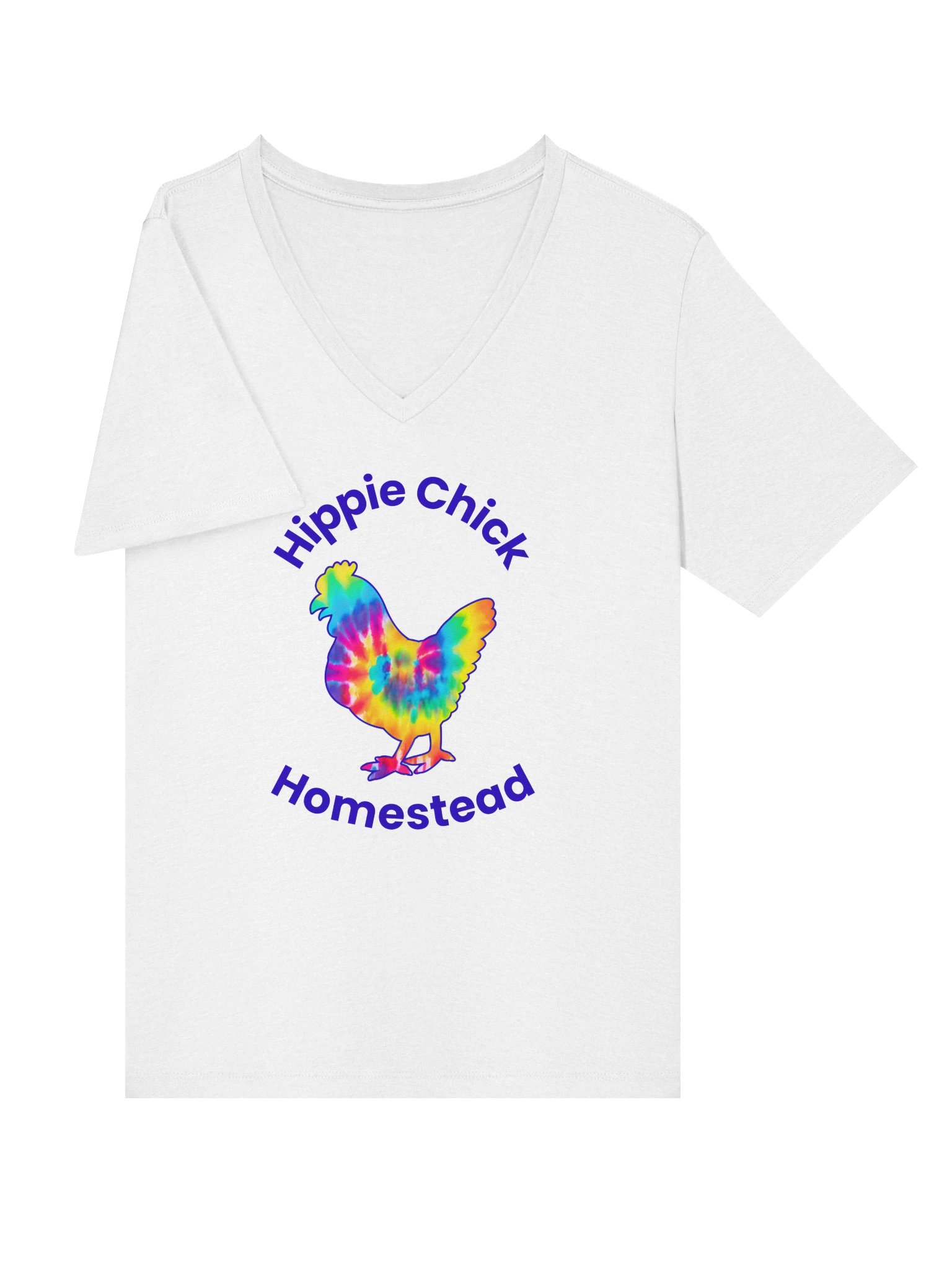 Women's V-Neck Tee with Hippie Chick Homestead logo product image (3)