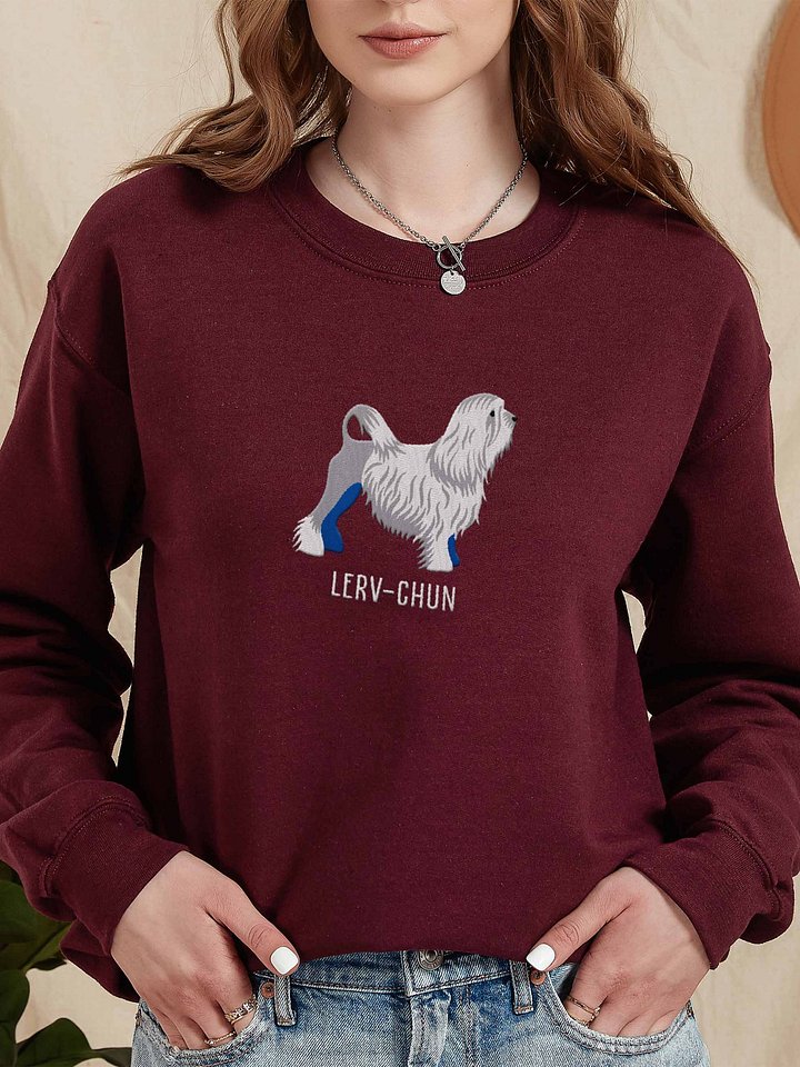 Lerv-Chun Sweatshirt (Embroidered) of a Löwchen(White) product image (2)