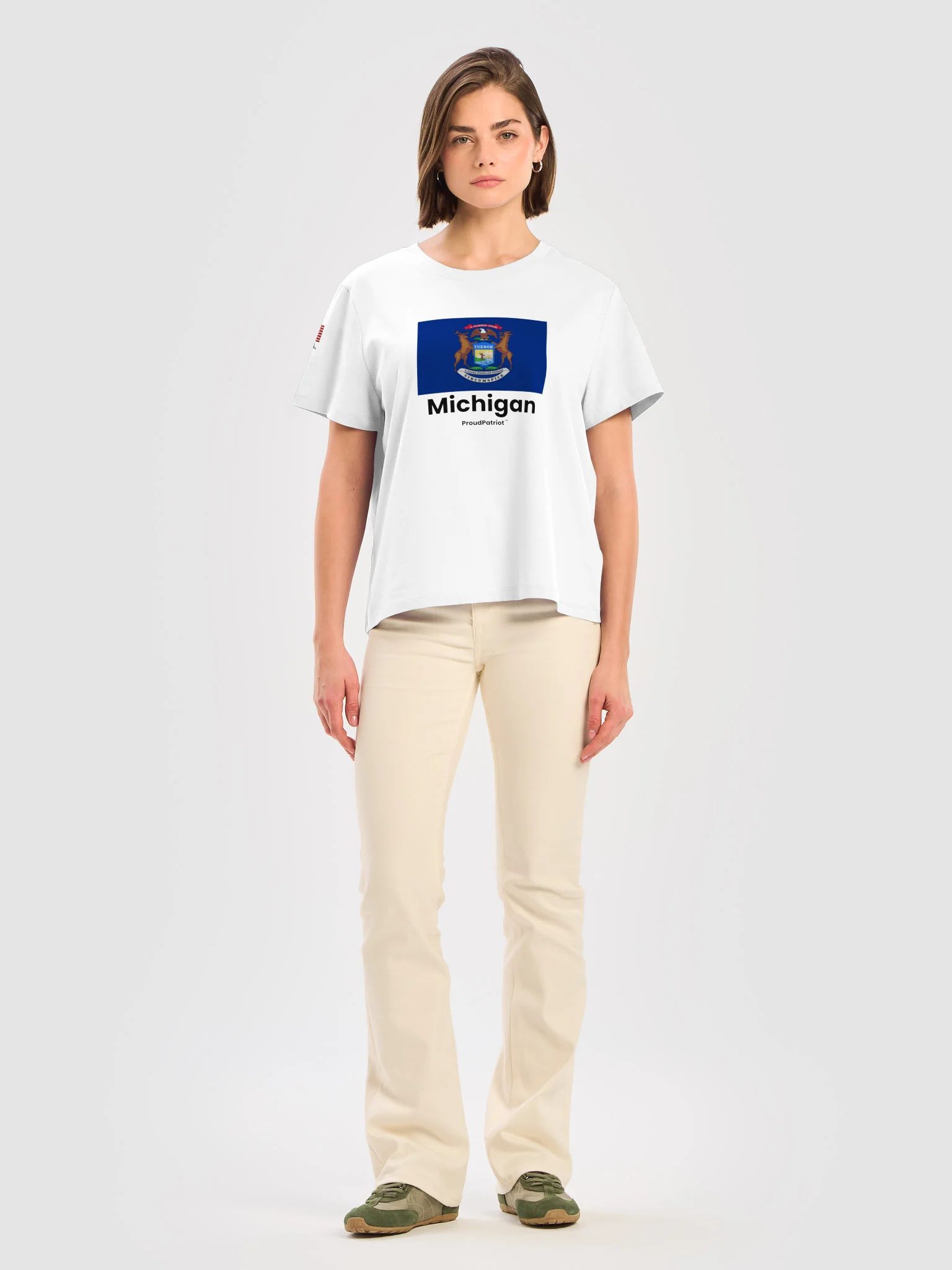 Michigan Women's Ribbed Neck T-Shirt product image (1)