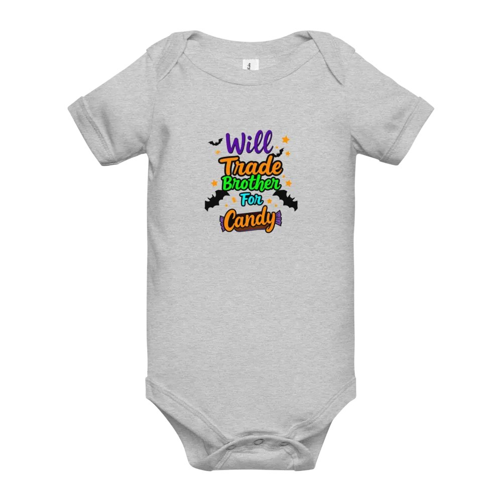 Will Trade Brother For Candy Baby Romper Onesie product image (10)