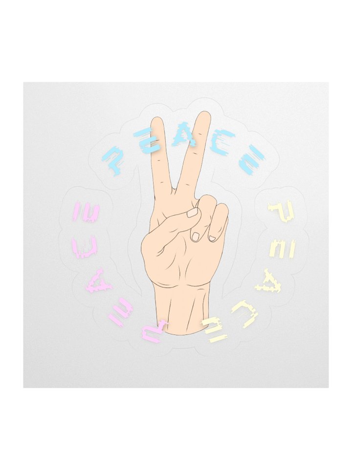 Peace Wave Peace Hand Sticker (Caucasian) product image (1)