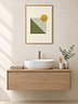 Mustard Sun Geometric Print | Retro Bathroom Wall Art
