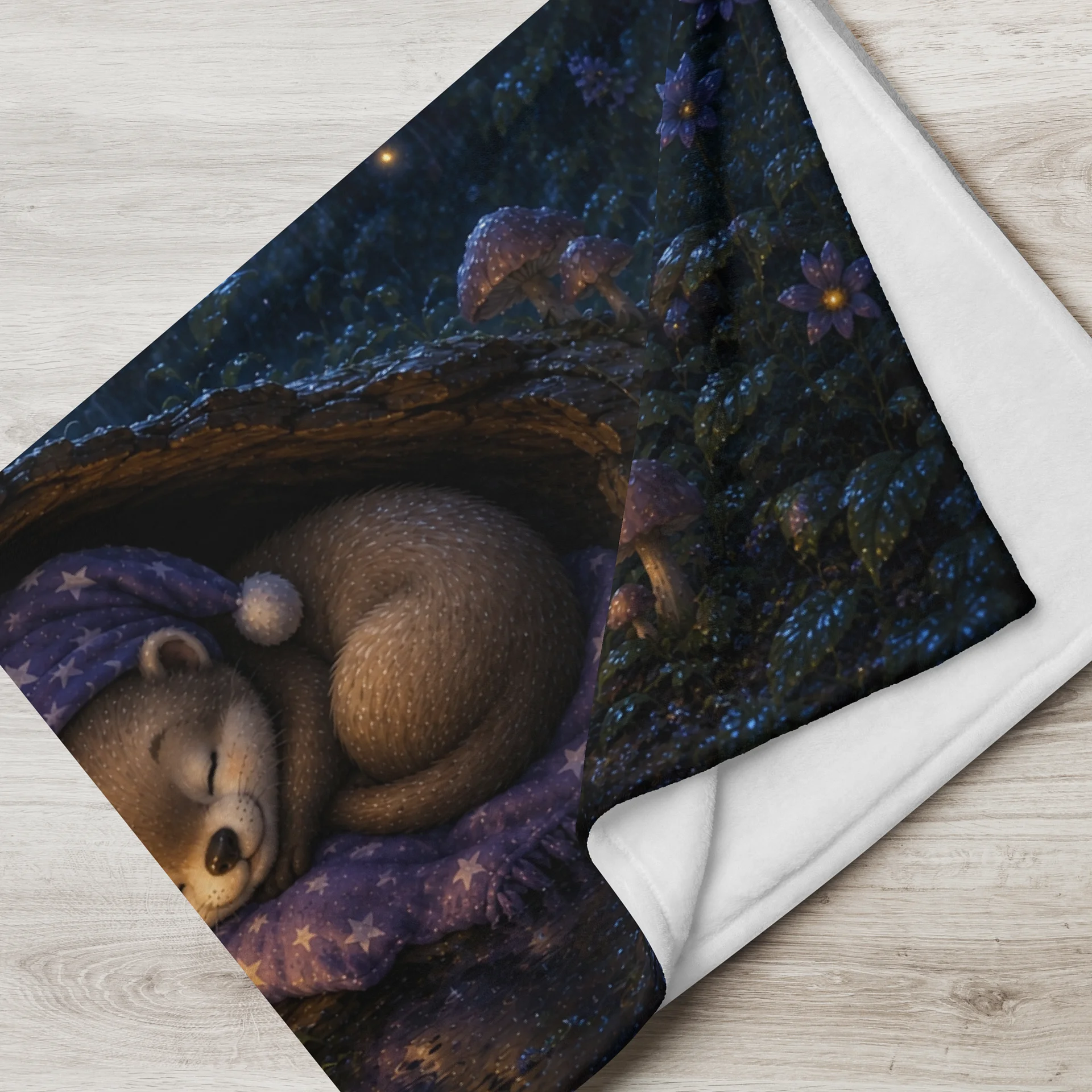 Rainy Night Dreams Ferret Throw Blanket | Moonlit Dreams product image (2)