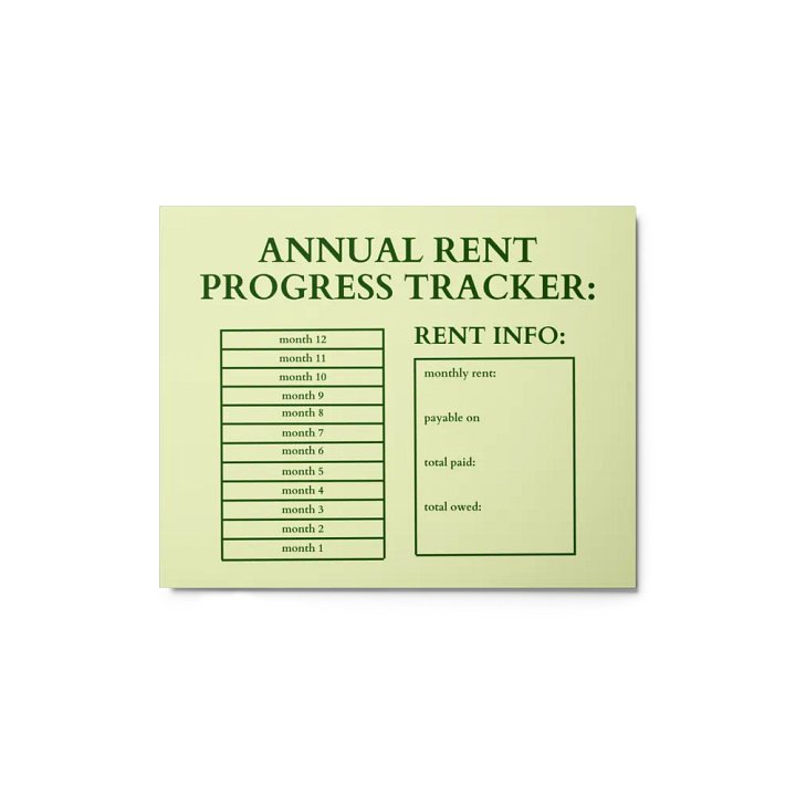 HIGHFALUTIN ANNUAL RENT TRACKER (forest design 3) product image (1)