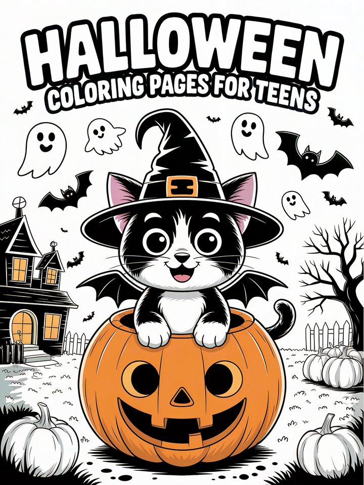 🧹 125 Wickedly Fun Halloween Coloring Pages for Teens product image (1)