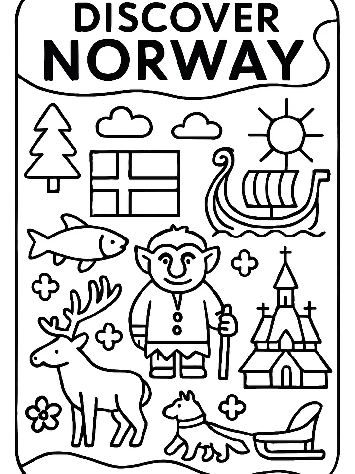 Free “Discover Norway” Poster 2 – European Wall Art Printable (A4 & US Letter PDF) product image (2)