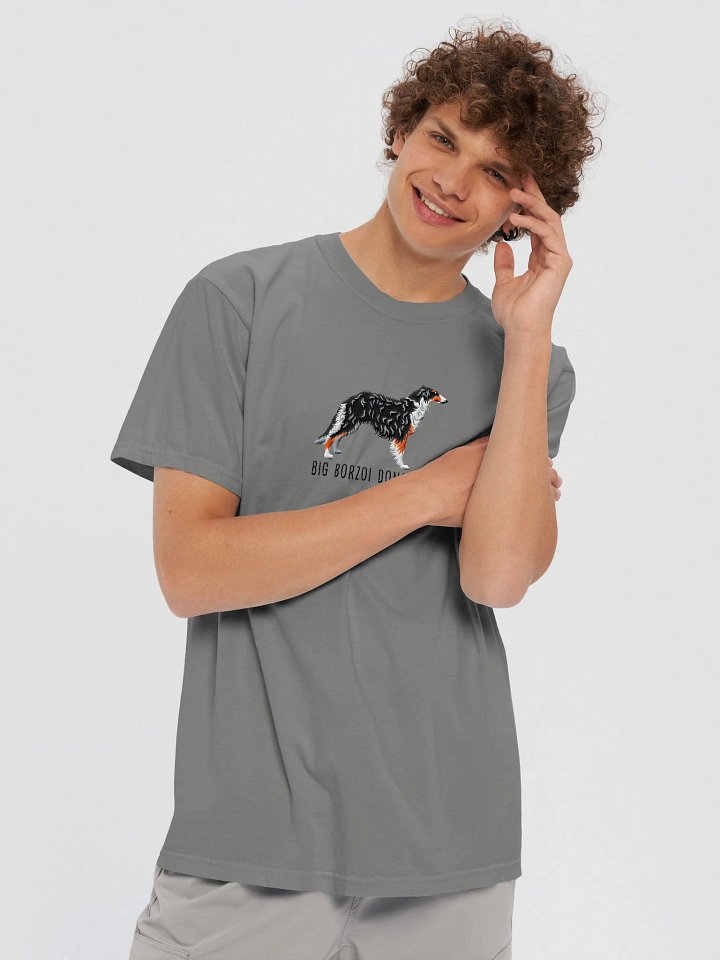 Big Borzoi Don't Cry T-Shirt(Embroidered) of a Borzoi(Black & Tan) product image (2)