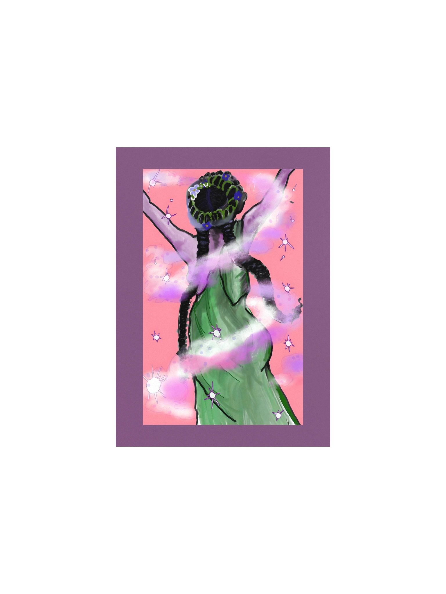 Exaltation, Witchy Folk Art Print in Purple product image (1)