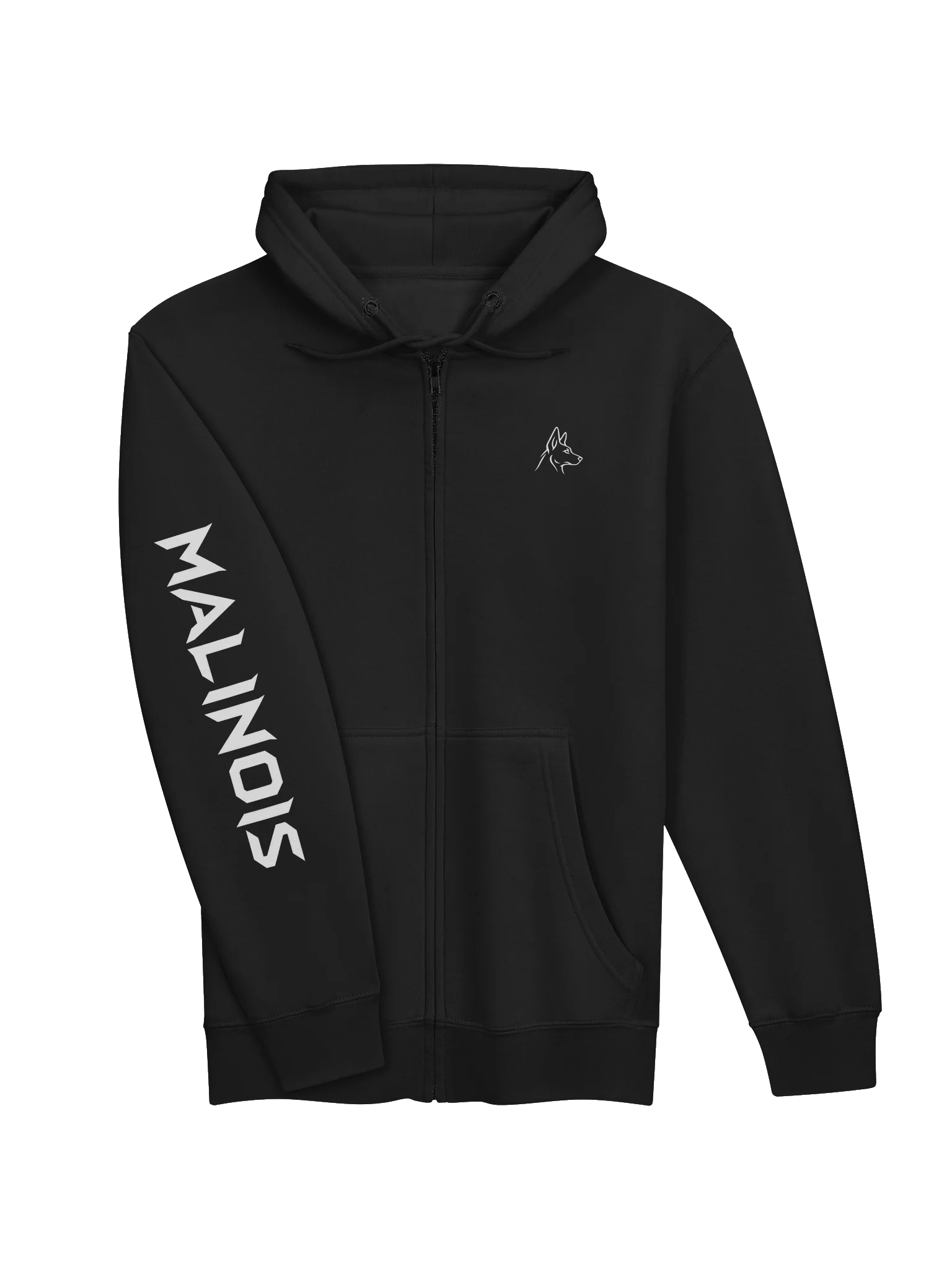 MALINOIS Portrait – Premium Full-Zip Hoodie product image (3)