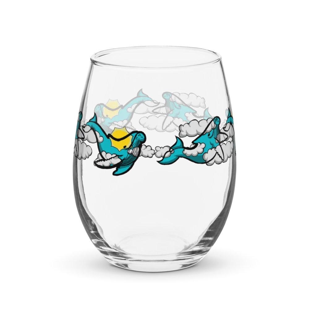 sky humpback whale stemless wine glass product image (2)