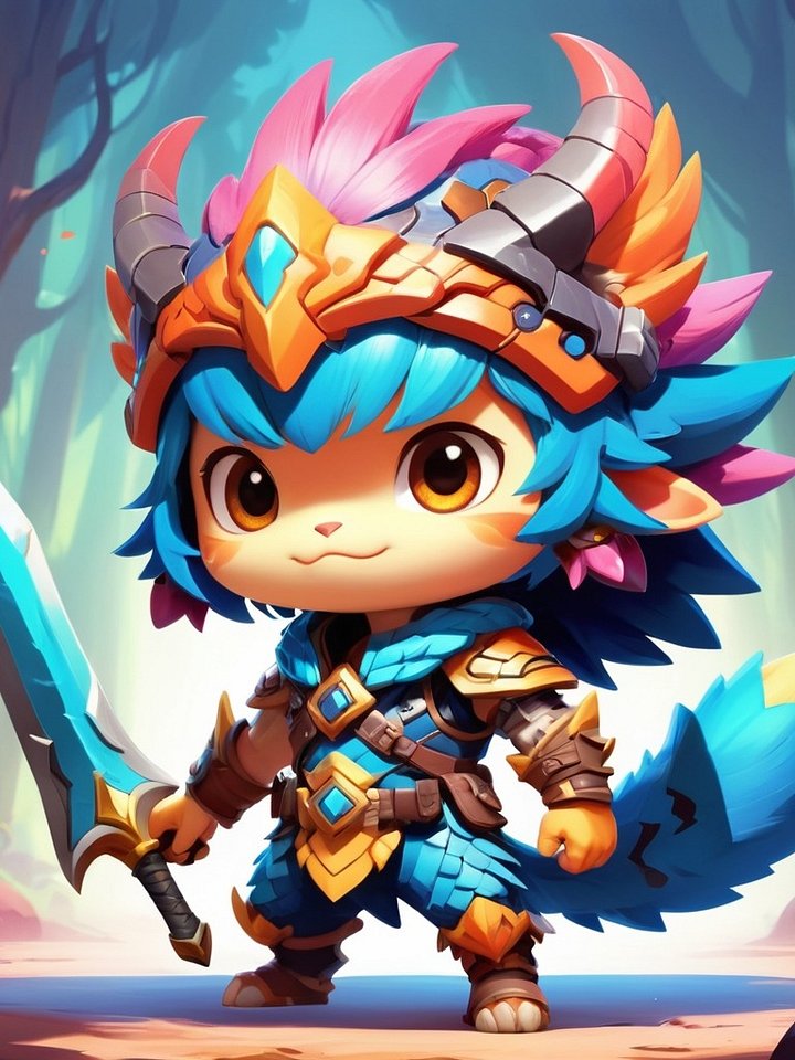 Chibi Monster Warrior Set C - Pin Button Collection product image (1)