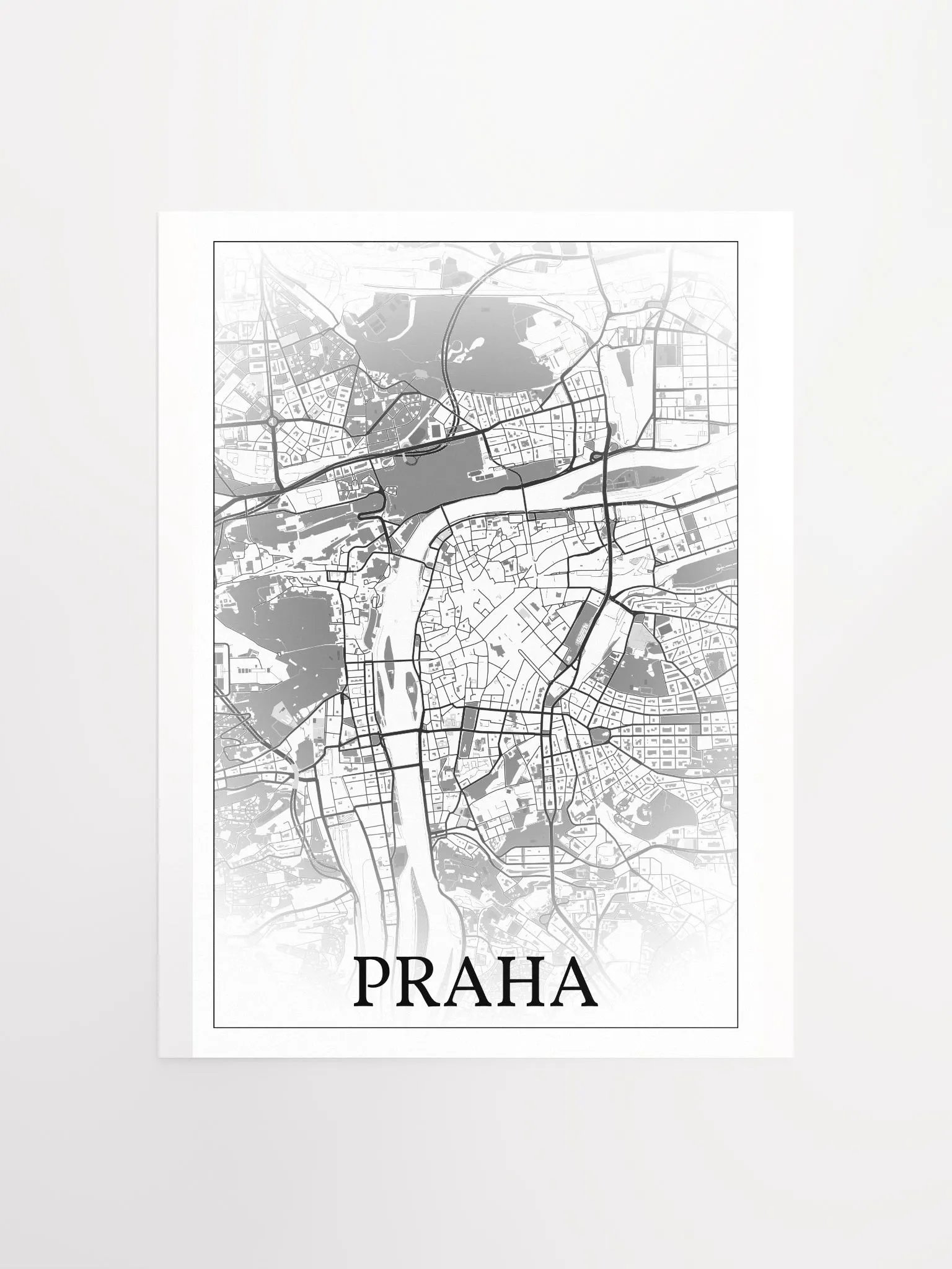 Praha, Czechia, city map print product image (4)