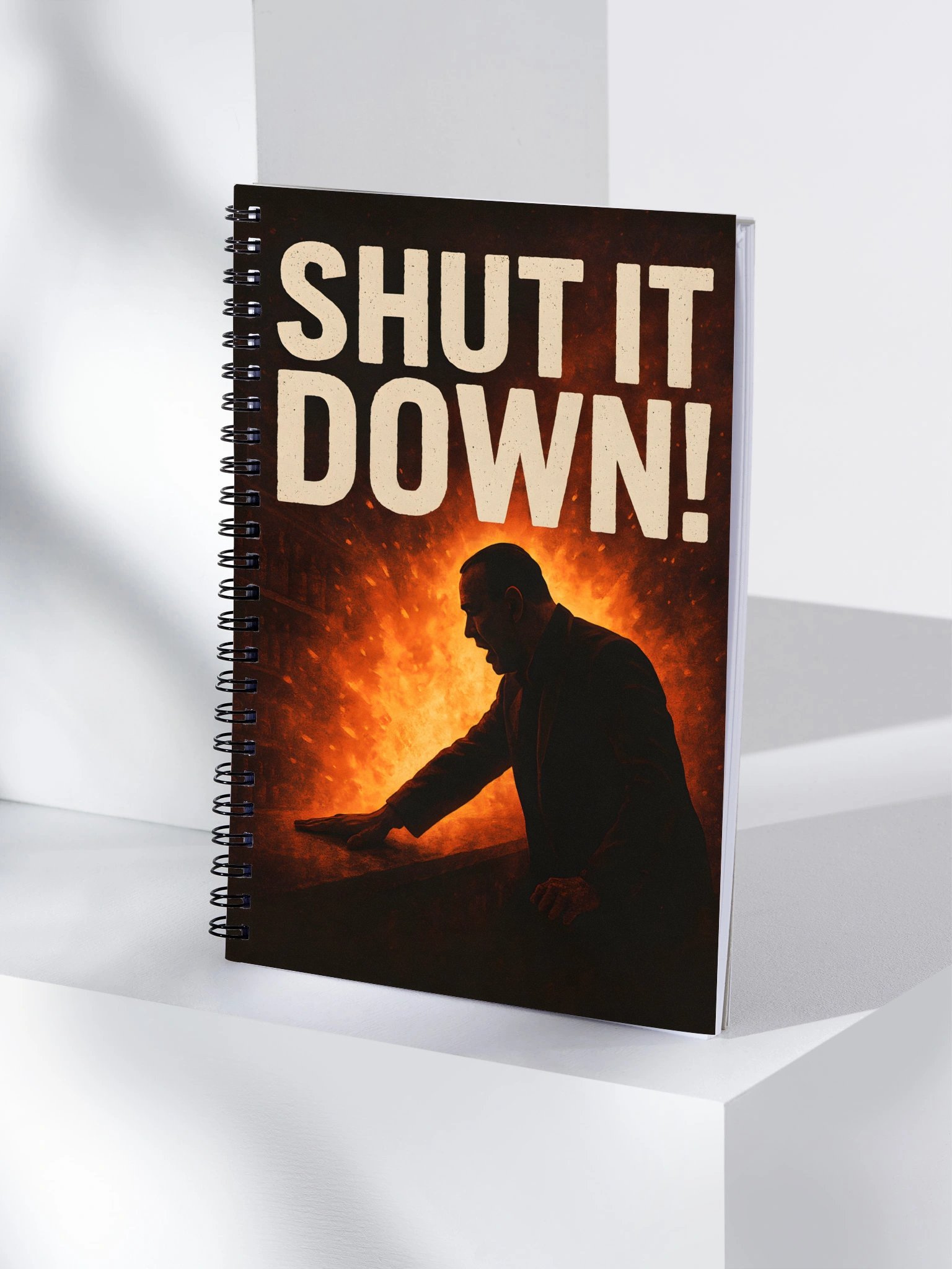 Shut It Down! Fiery Spiral Notebook product image (4)