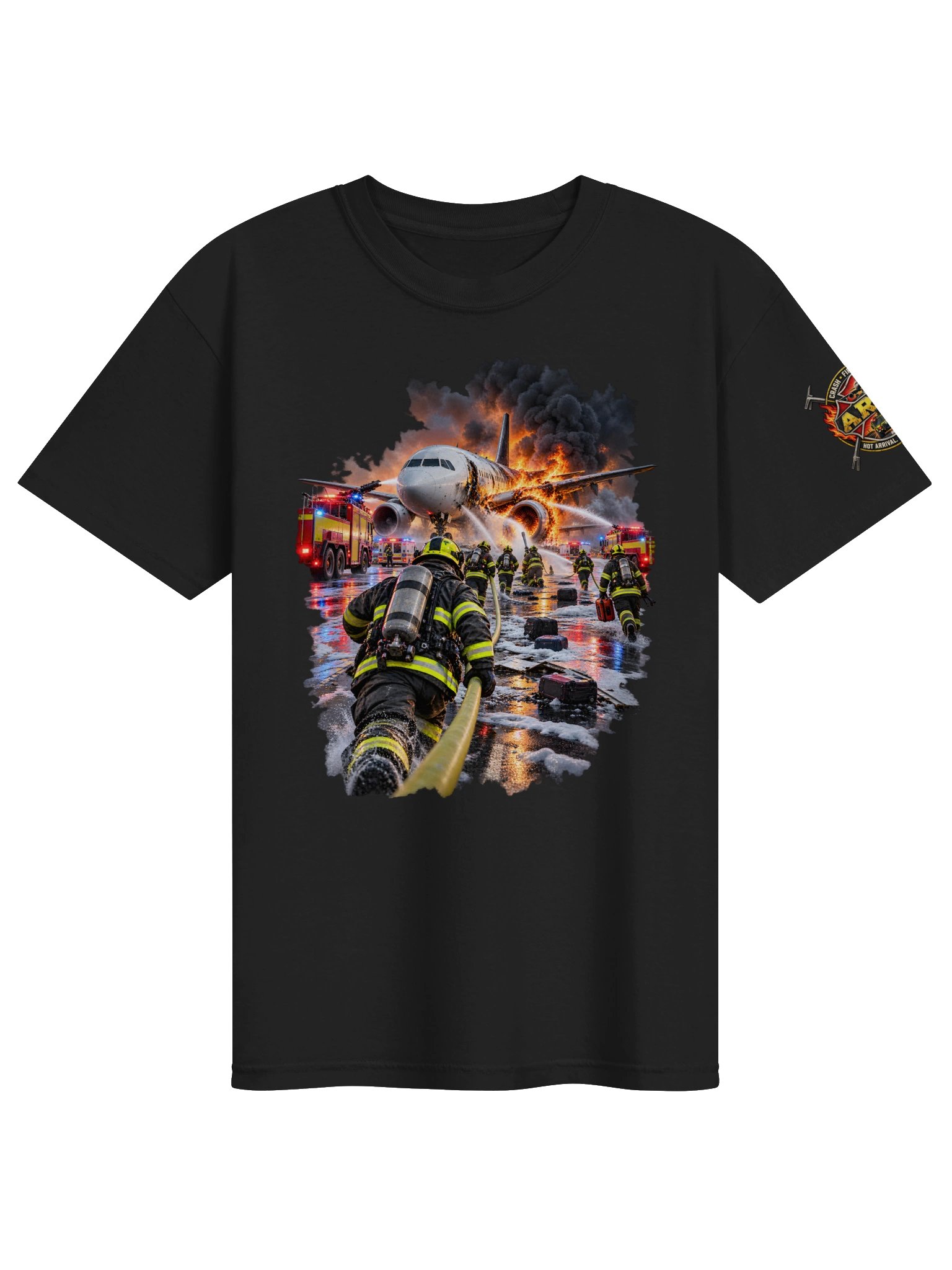 Hot Arrival. Cold Landing. ARFF Firefighter T-Shirt | FLAT OUT BROKEN™ product image (3)