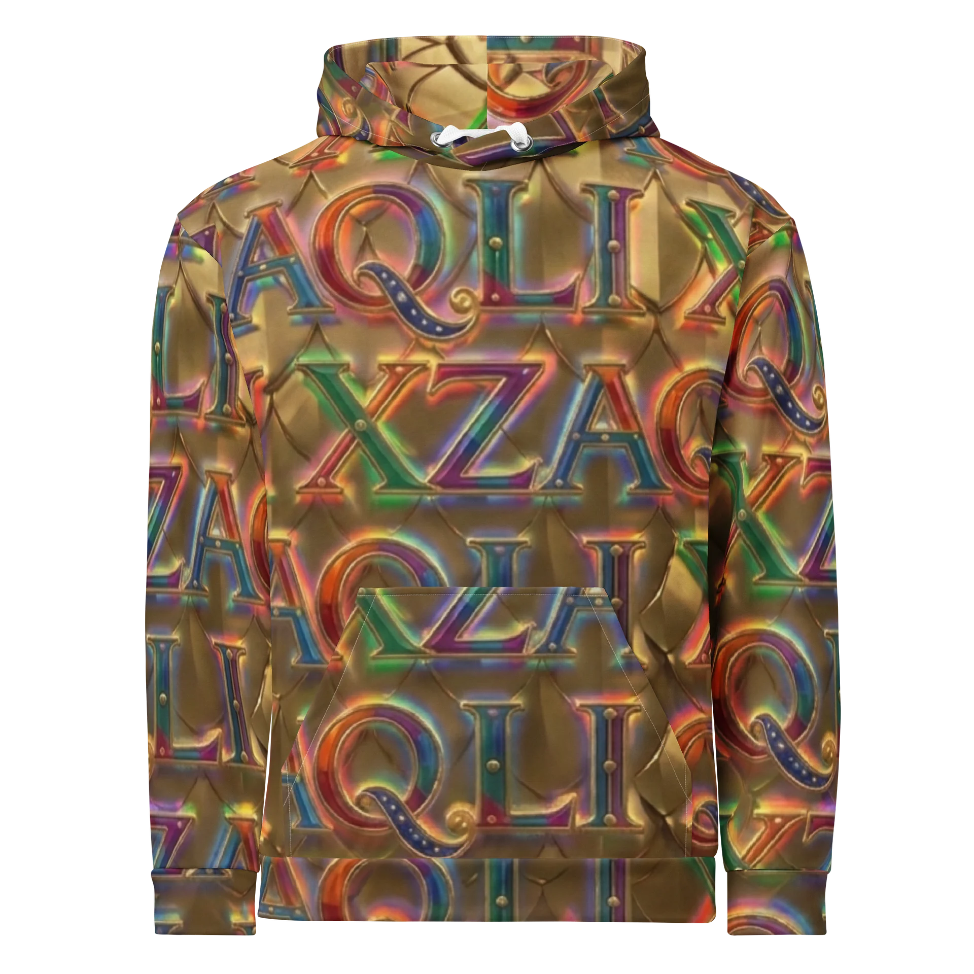XZAQLI Liquid Gold Monogram Hoodie product image (1)