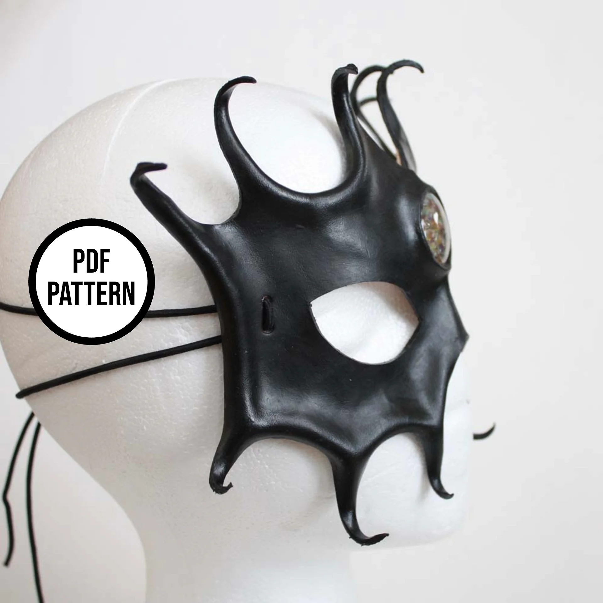 Leather Mask with Cabochon Inlay- PDF Pattern product image (4)