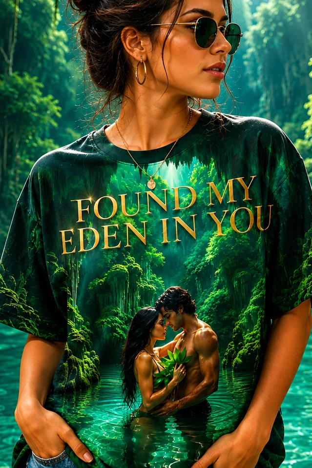 Found My Eden In You | Romantic Couple T-Shirt | Dark Paradise Garden Tee | Anniversary Gift For Him Her product image (1)