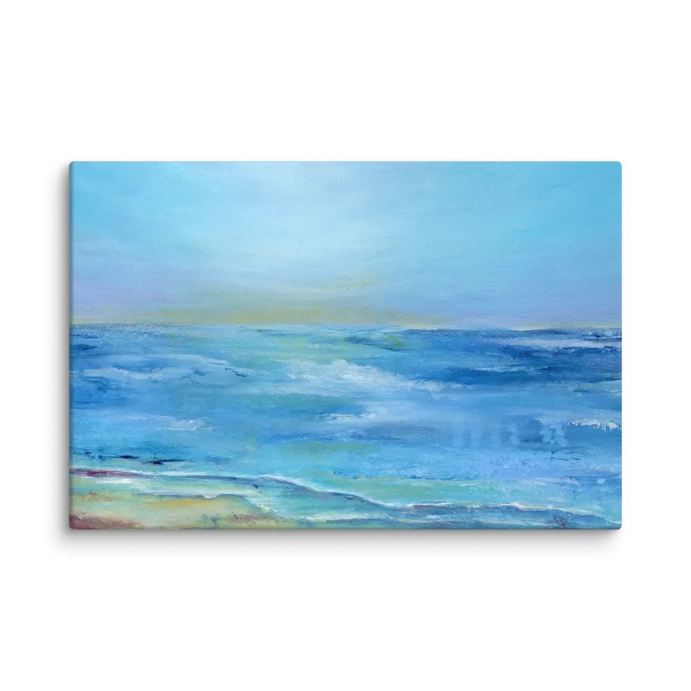 Coastal Abstract Art – Blue and Tan Wave Canvas Print product image (1)