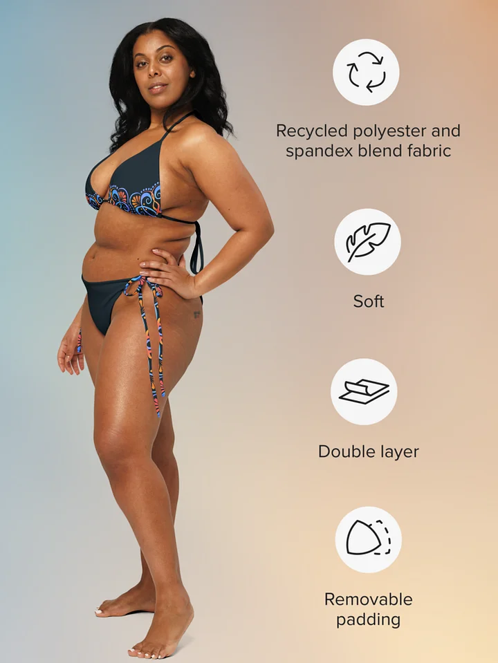 Keidakat Goddess print recycled string bikini product image (2)
